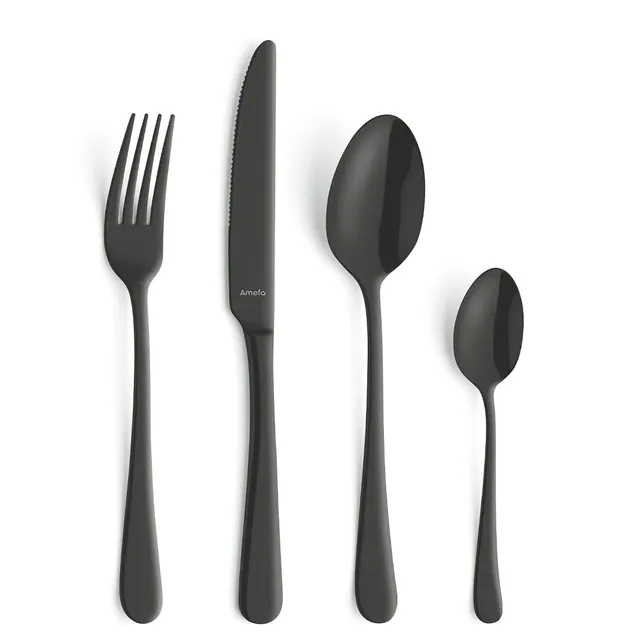 amefa-austin-schwarz-besteckset-24-teilig-pvd-schwarz-18-0-edelstahl-f-r-6-perso image 1