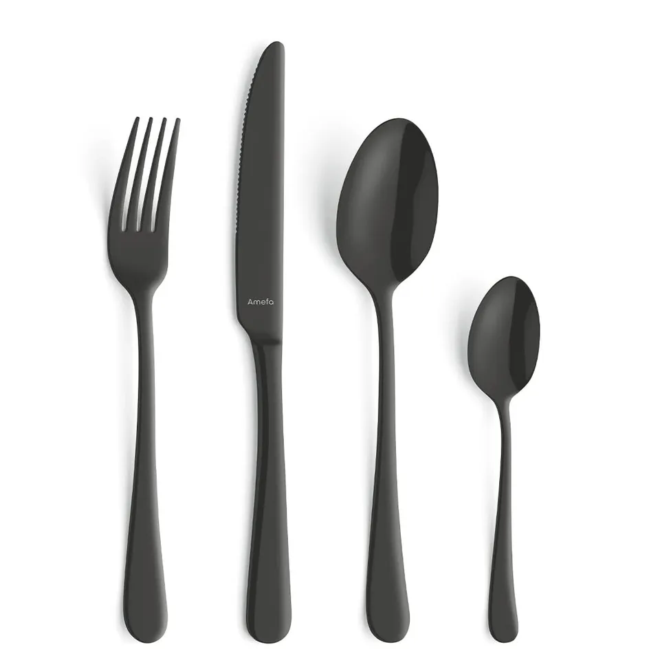 amefa-austin-schwarz-besteckset-24-teilig-pvd-schwarz-18-0-edelstahl-f-r-6-perso image 1
