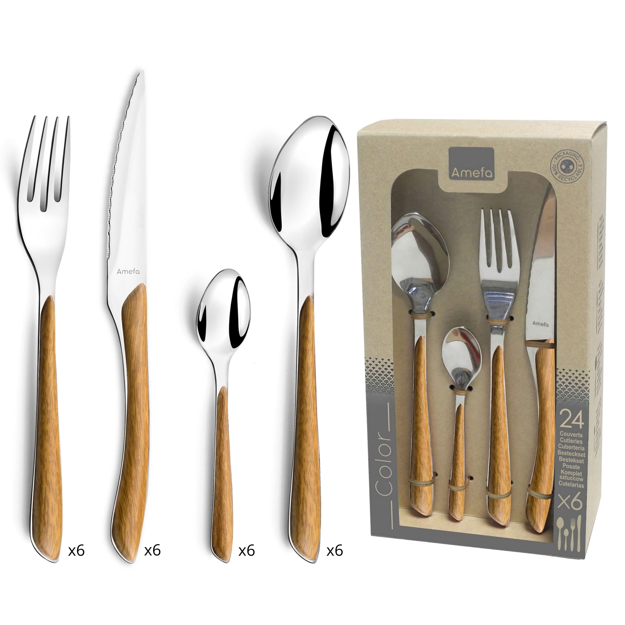 amefa-eclat-nature-besteckset-24-teilig-f-r-6-personen-holz-braun image 3