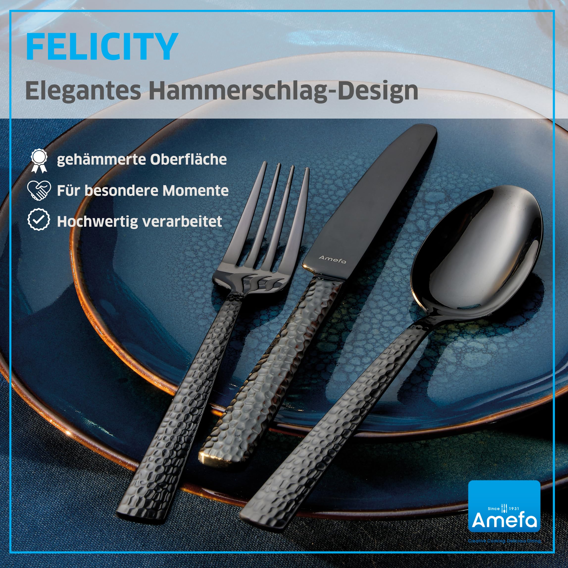 amefa-felicity-besteck-set-24-teilig-f-r-6-personen-champagner-geh-mmerter-griff image 2